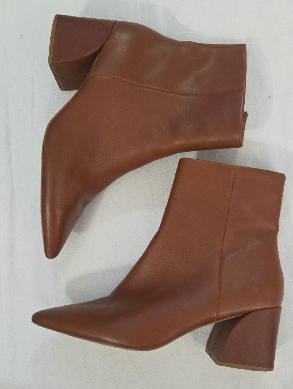 Steve Madden Tan Pointed Toe Block Heel Ankle Boots